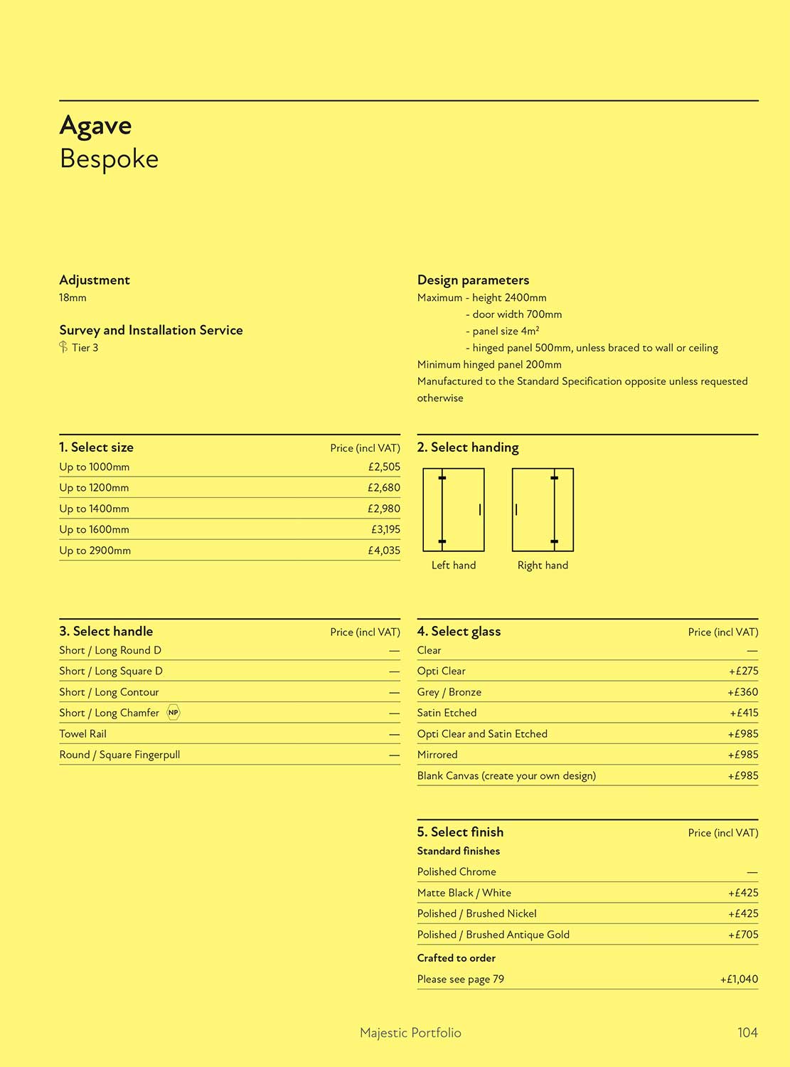 Agave Bespoke brochure page