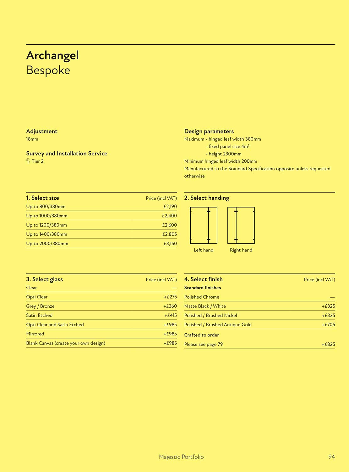 Archangel Bespoke brochure page