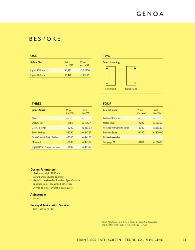 Genoa Bespoke specification