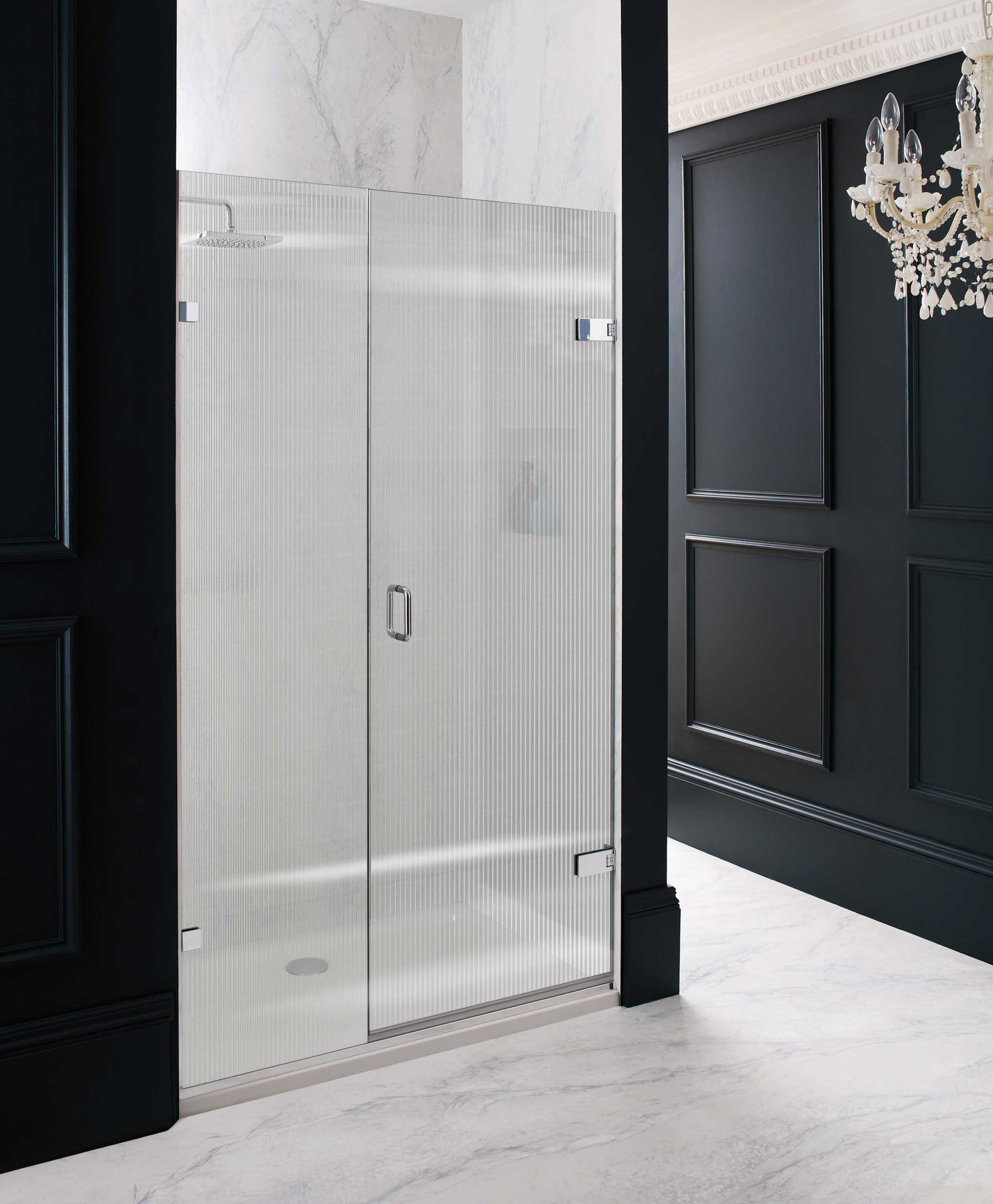 Rio crystal-drawn fluted alcove shower enclosure