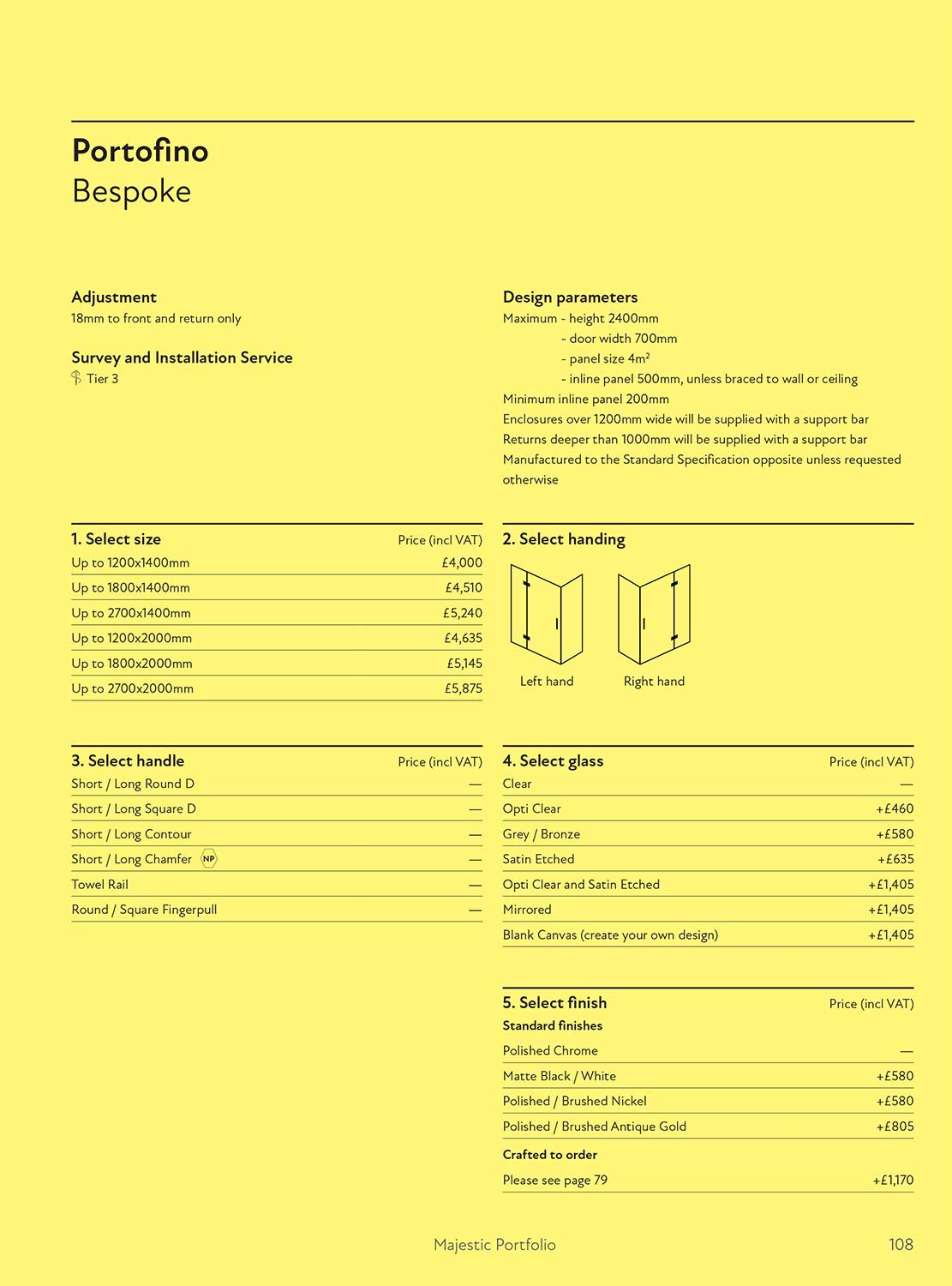 Portofino Bespoke brochure page