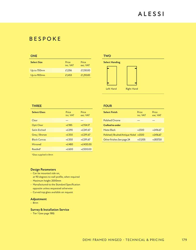 Alessi Bespoke specification