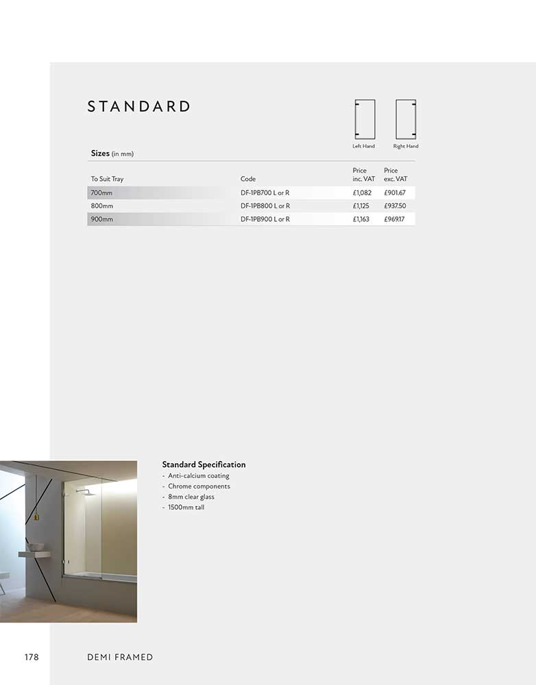 Alessi Standard specification