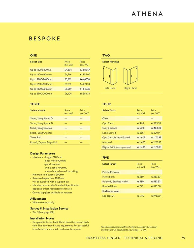 Athena Bespoke specification