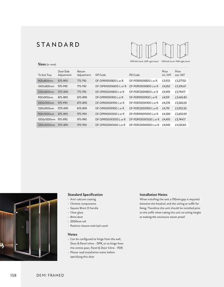 Como Corner Standard specification