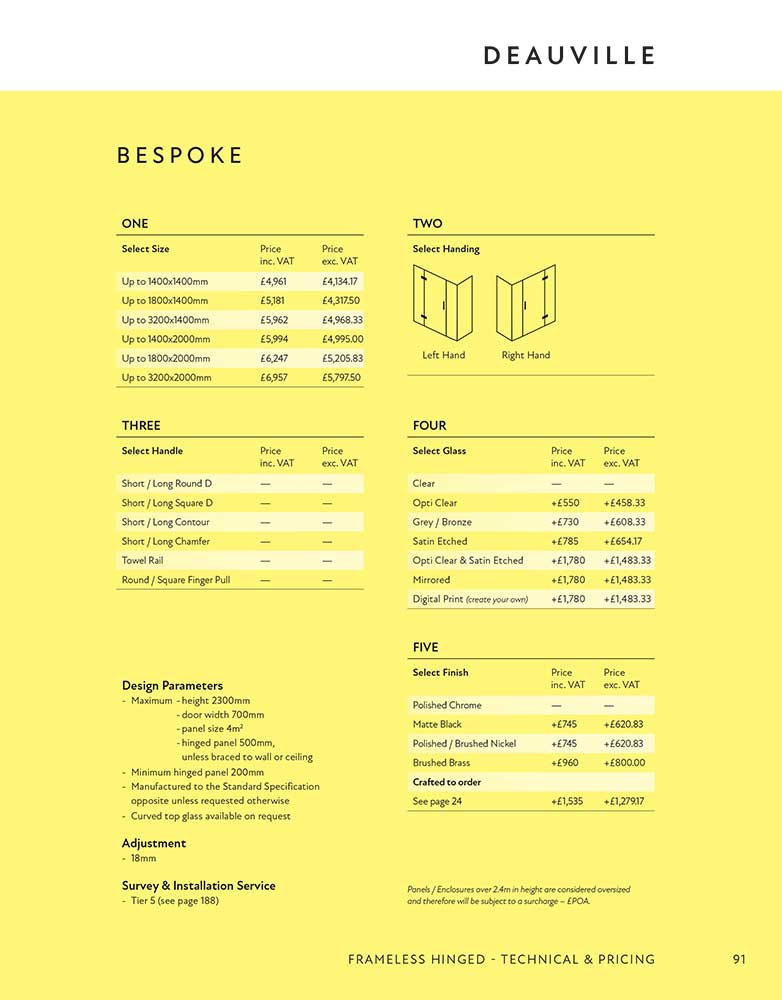 Deauville Bespoke specification