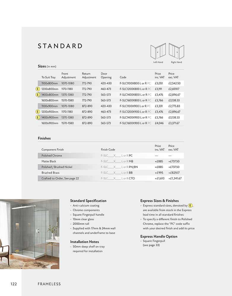 Harmony Corner Standard specification