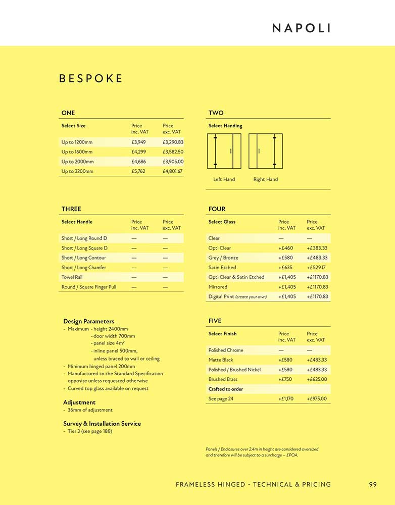 Napoli Bespoke specification