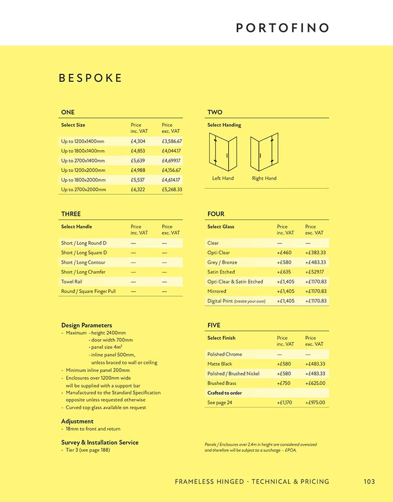 Portofino Bespoke specification