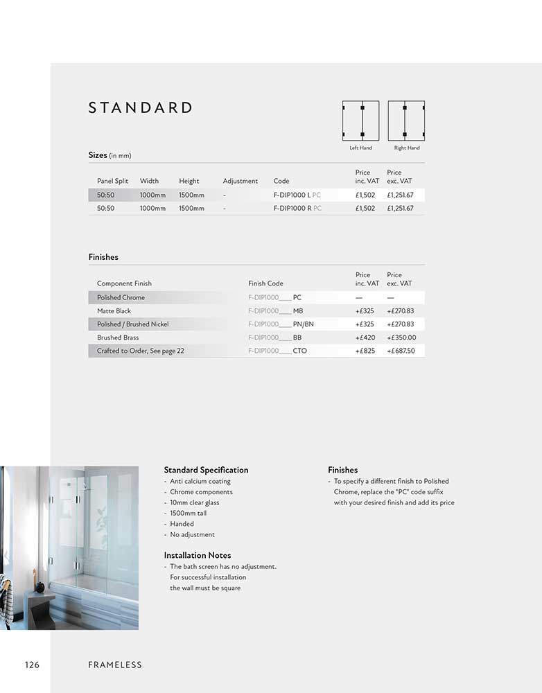 Diptych standard specification