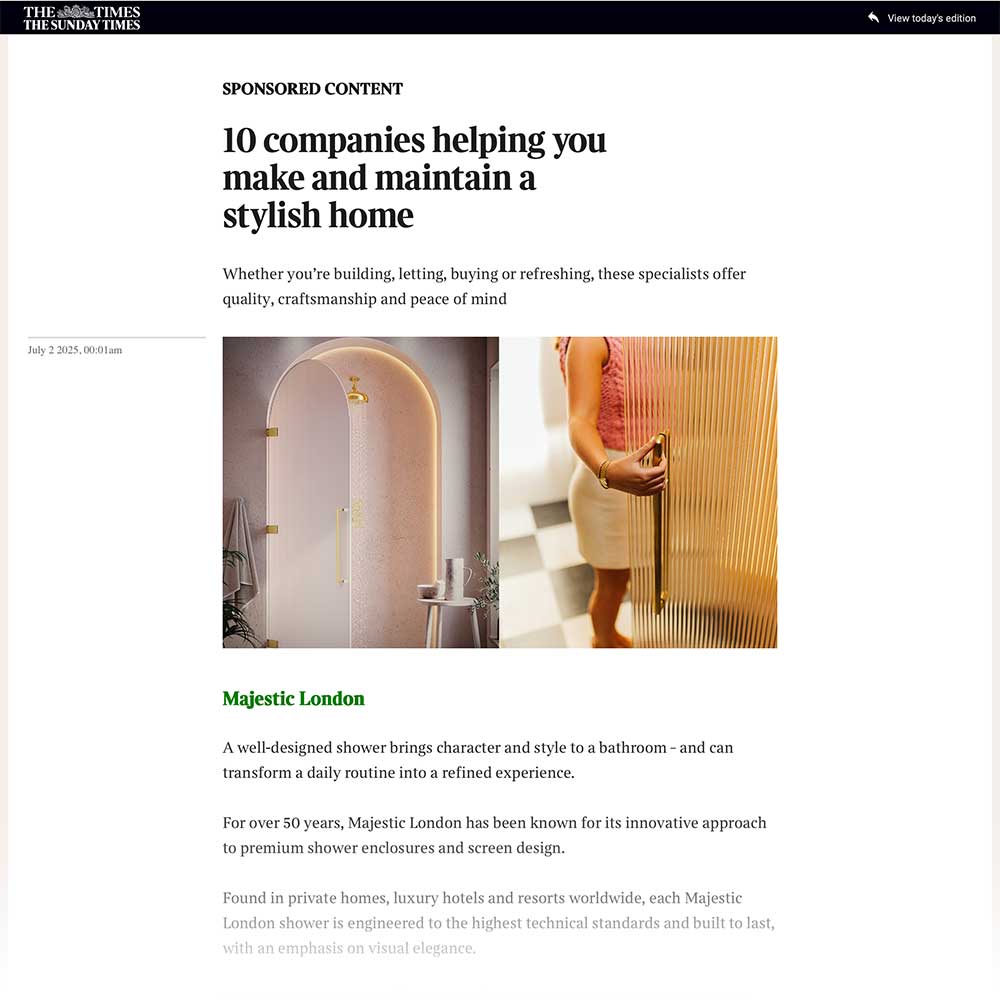 The Times - 10 companies helping you make and maintain a stylish home