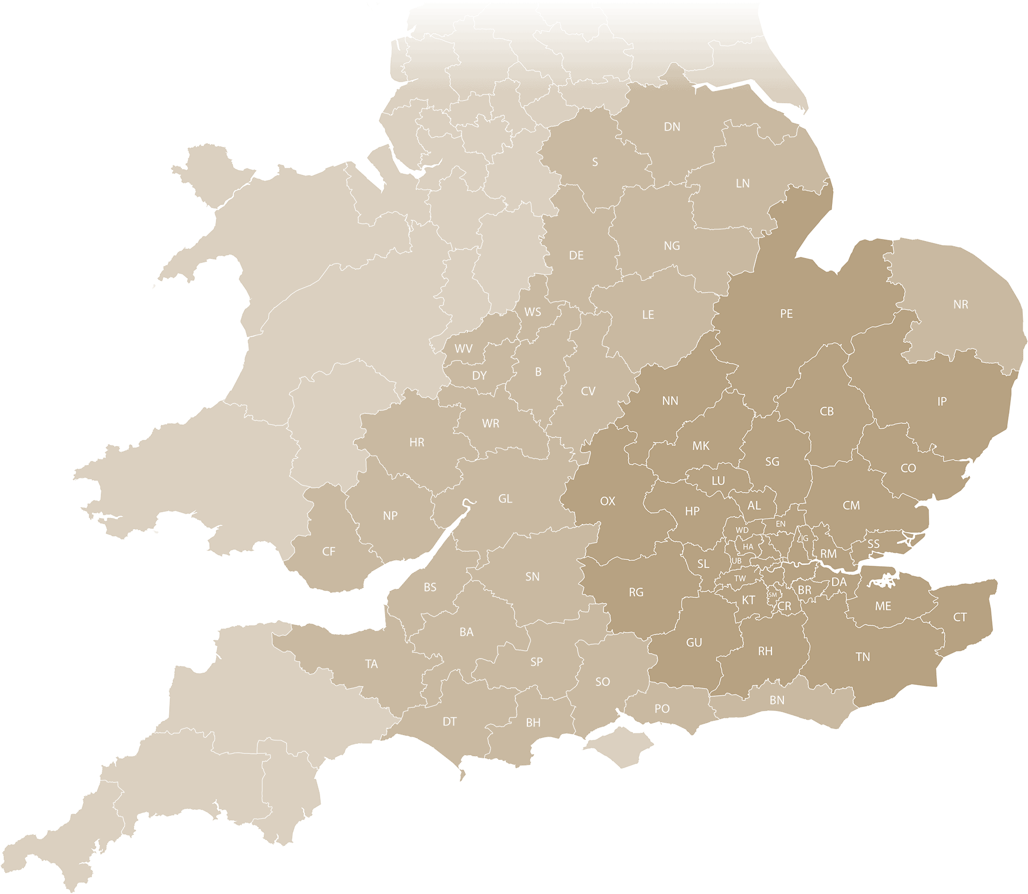 Survey and Installation Service postcode map Survey and Installation Service postcode map